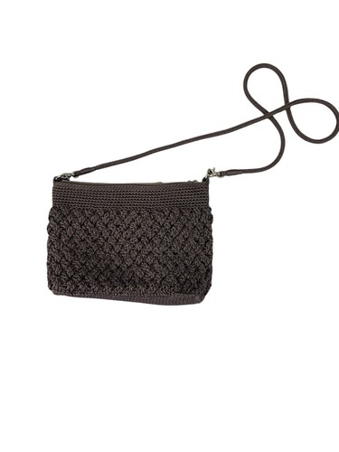 New The Sak mushroom brown crocheted handbag zip close crossbody purse - Picture 10 of 13