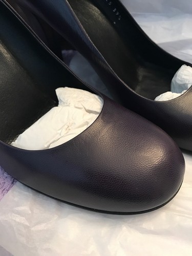 Gucci Auth MaryJane Heels Dark Purple Signature Logo Silver Hardware 8.5/38 1/2 - Picture 6 of 12