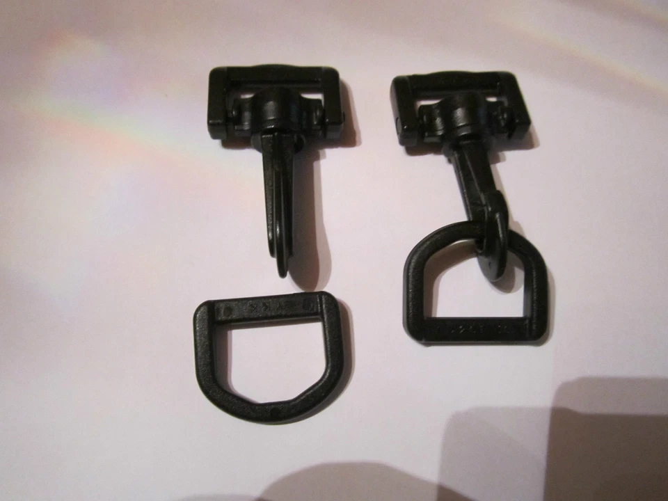 MARKENLOS (3,45 € / Stück) 2 Stück Kunststoff Karabinerhaken von YKK (kh2)