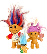 Russ Troll Lot Russ Troll for President Bunny and Pencil Topper Burglar Vintage