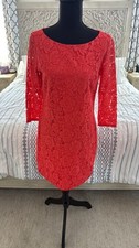 Vince Camuto Coral Red Lace Cocktail Dress