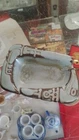 Frankoma Ceramic Pottery 1961 Ashtray Light Blue Brown Glossy Decorative
