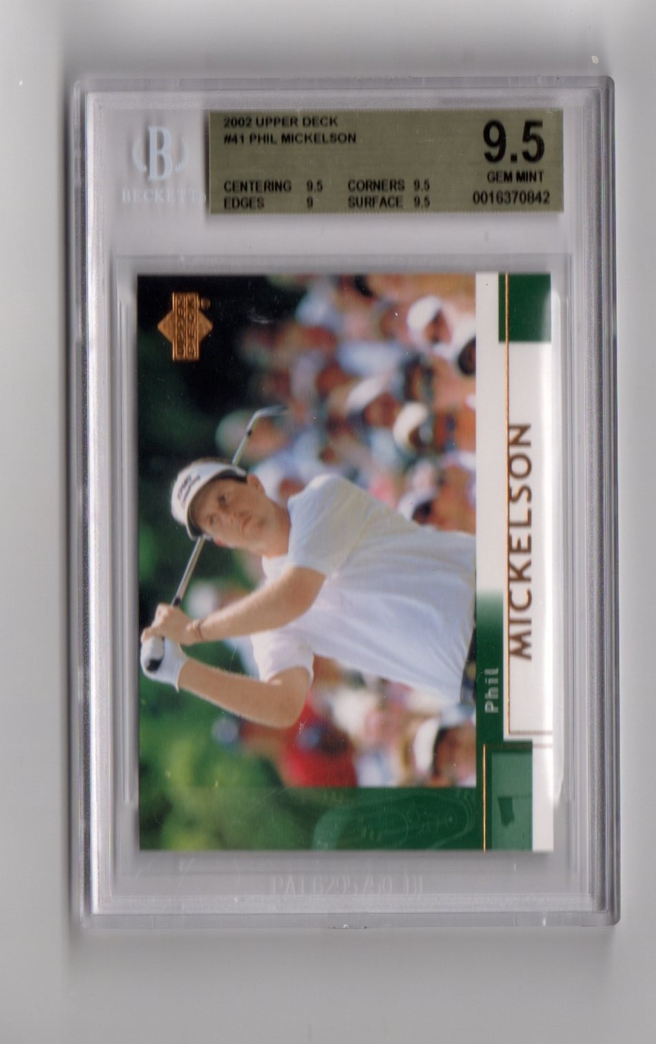 Upper Deck 2002 #41 Phil Mickelson Rookie HOF PGS Graded BGS 9.5 Gem Mint