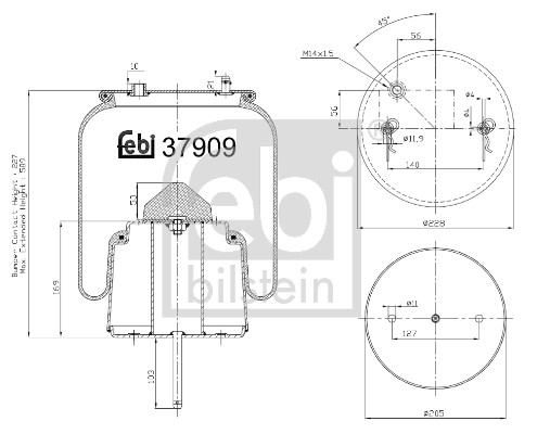 FEBI BILSTEIN BELLOW, AIR SUSPENSION REAR LEFT REAR RIGHT SCANIA 4 - SERIES BUS