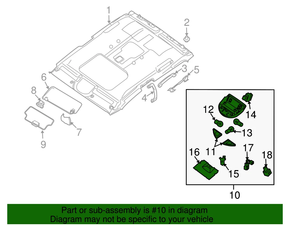 Lámpara de lectura de mapa Titan original Nissan 2007-2015 - NUEVA OEM Foto 4 de 4