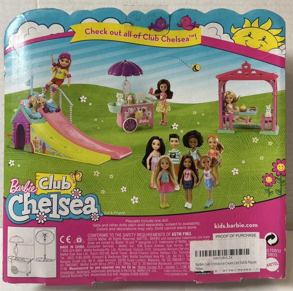 Carro de helados Mattel Barbie Club Chelsea 2016 #FDB33 sellado Foto 4 de 4