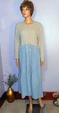 Vintage Y2K Bill Blass Comfy 100 Cotton Denim  Knit Casual Dress, 12