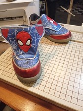 Spiderman Kids Sized 10 Shoes, W/ Lights In Sole Motion Activated