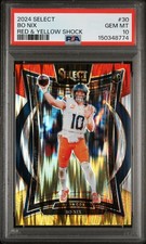 2024 PANINI SELECT RED & YELLOW SHOCK #30 BO NIX ROOKIE RC PSA 10