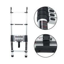 8.5 FT Telescoping Portable Extension Ladder For Household & Outdoor Working