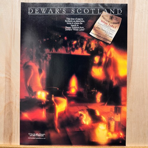 1991 Dewar’s Scotland White Label Scotch Whisky Vintage Print Ad Holiday Advert