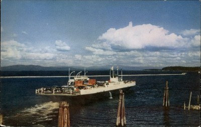 MV Valcour enroute from Burlington Vermont to Port Kent New York ~ 1950s cars