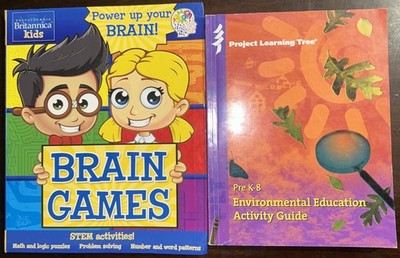 2 Books Britannica Kids Brain Games, Pre K-8 Environmental Edu. Activity Guide