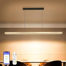 Hengsense 54" Linear Pendant Light Aluminum, 40W Gold Dimmable Kitchen Island...