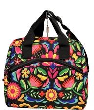 Colorful Insulated Lunch Tote Bag – Large Floral Cooler Bag with Shoulder Strap