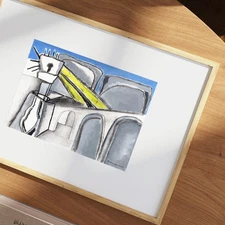 Original Fine Art Print A4 – Contemporary Figurative Drawing by Ramon van Geest