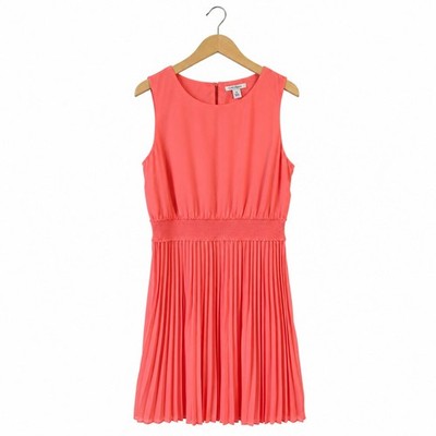Croft & Barrow Sommerkleid Damen Orange Gr. 44/XXL Polyester Uni Feminin Falten