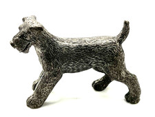 Fort Pewter Firmado Wirehair Fox Terrier Perro Metalurgia Fina Figura Canino EE. UU.