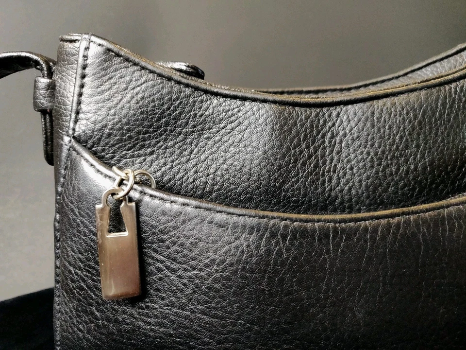 Сумочка через плечо St. John's Bay 90-е Y2k маленькая черная шагреневая кожа винтажный брелок - Изображение 4 из 4