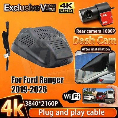 Plug and Play 4K Wifi Dash Cam Car Camera For Ford Ranger Europe Puma 2019-2026