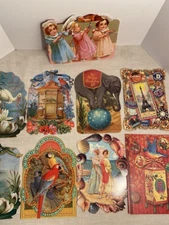 Vintage Punch Studio Cards Victorian style The Gifted Line 9 Bday Note Card LOT