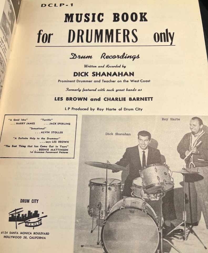 Libro de instrucciones de batería vintage antiguo solo para bateristas de Dick Shanhan Foto 3 de 4
