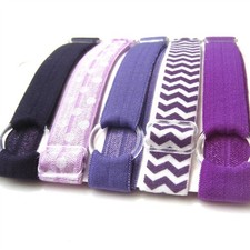 Adjustable Elastic Headband-Set of 5 Purples