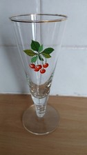 Vintage Retro Original 1960s Cherry B long glass with Gold Rim Collectable 