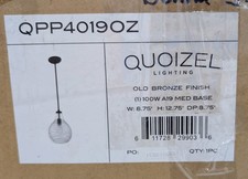 Quoizel Genie 1 Light Mini Pendant, Old Bronze - QPP4019OZ 13"H x 9"W