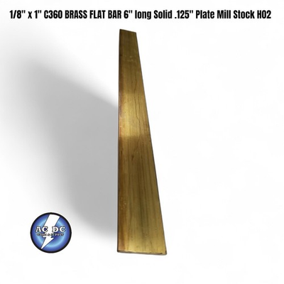 #ad #ad 1 8quot; x 1quot; C360 BRASS FLAT BAR 6quot; long Solid .125quot; Plate Mill Stock H02 $10.95