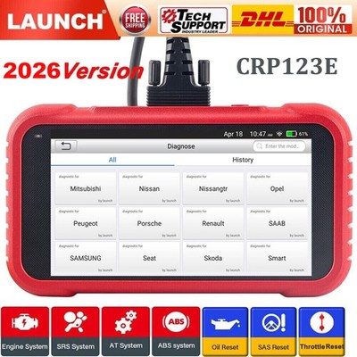 2026 Launch CRP123E Profi Auto Diagnosegerät KFZ OBD2 Scanner Fehlerauslesegerät
