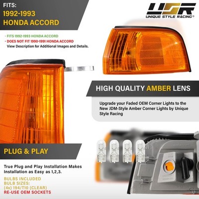 DEPO JDM Style Pair of Amber Front Corner Lights For 1992-1993
