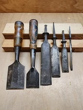 6 Vintage Erik Anton Berg (SWEDEN) & Stanley Wood Chisels For Refurbishing DIY