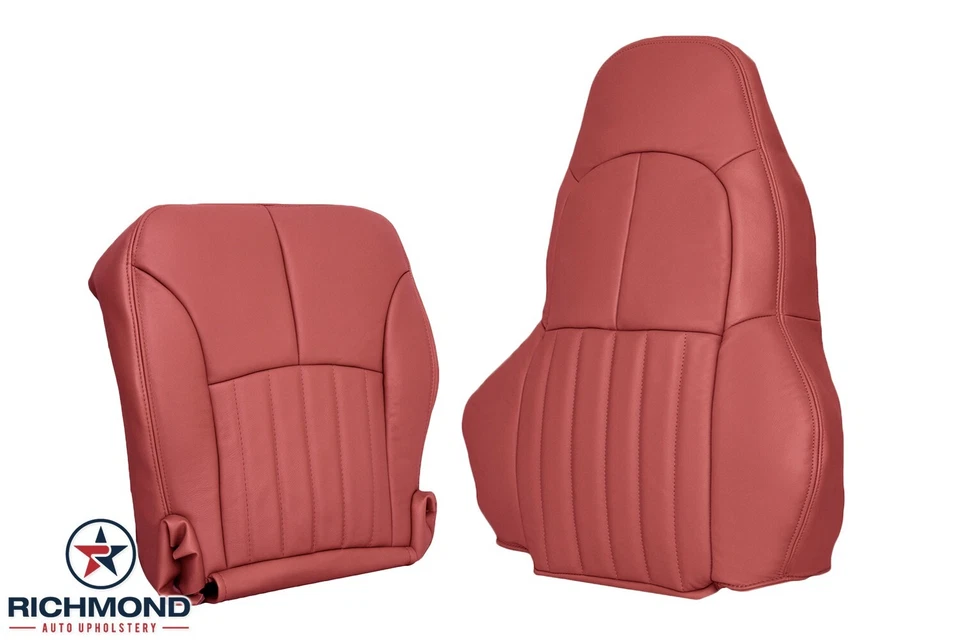 1997 - 1999 年雪佛兰 Corvette - 司机侧完整皮革座椅套红色非完美 — 第 2/4 张图片