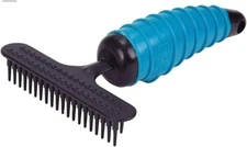 Ergonomic Double-Row Undercoat Rakes — Efficient Tool for Grooming Dogs, Blue