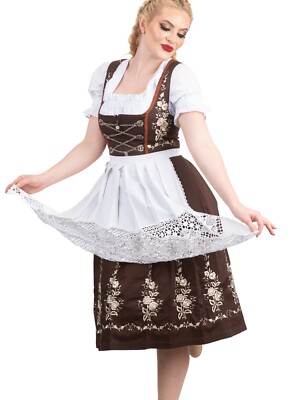 2XL 22 EMBROIDERED Long German Dirndl Dress Oktoberfest Club Festival  Waitress | eBay