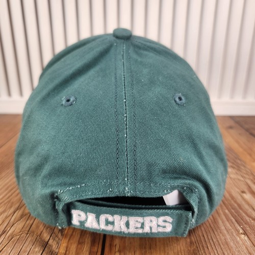 VINTAGE Logo 7 Green Bay Packers Hat Cap Strap Back Green NFL Football Logo Mens - Picture 5 of 10