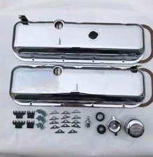 65-72 Chevrolet Chrome CHEATER Valve Covers BBC 396 427 454 KIT 40 PC KIT NEW