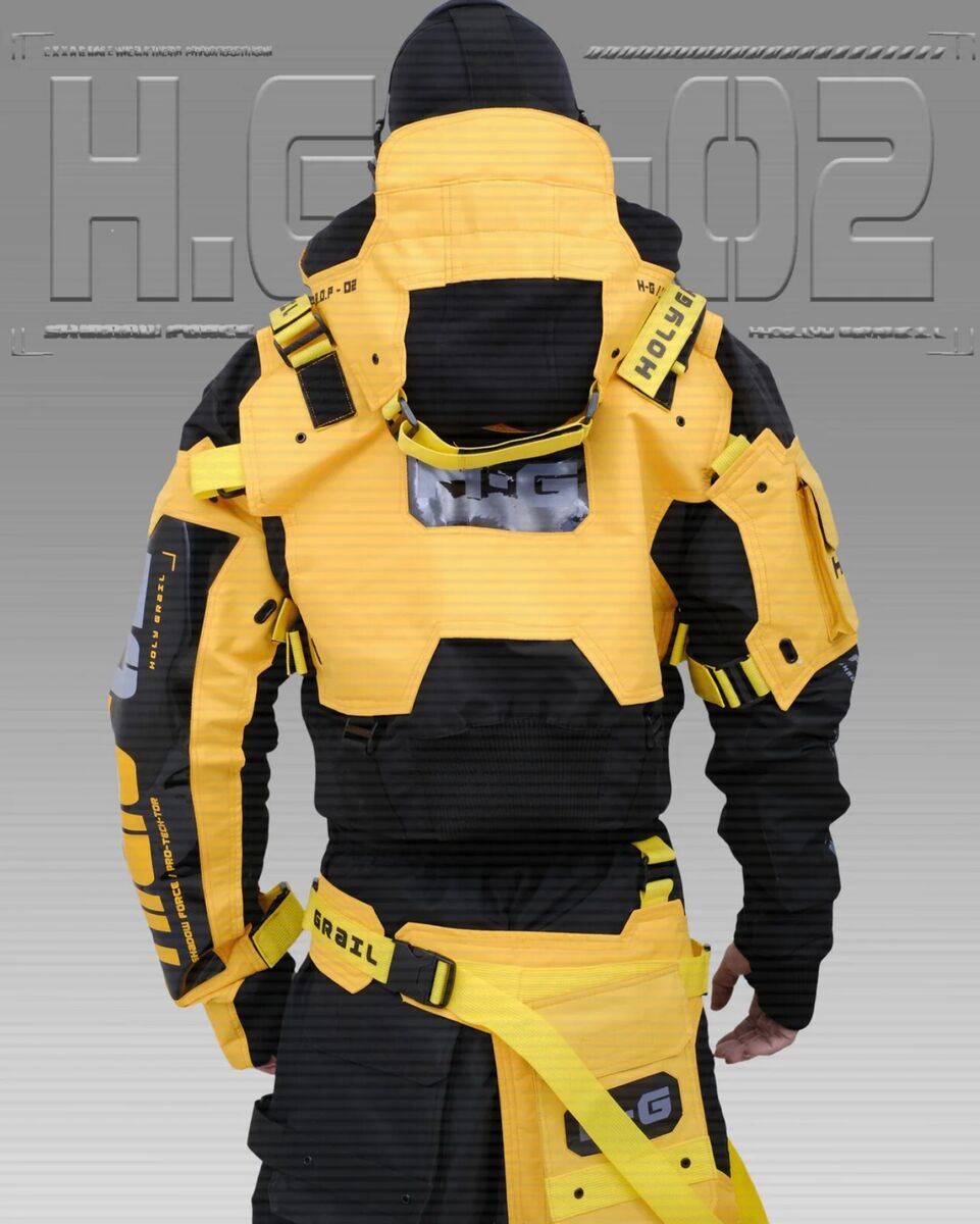 Men's Techwear Yellow Jacket Hoodie Full Zip Buckle Men's Techwear Yellow Jacket Hoodie Full Zip Buckle
