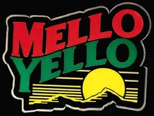 SODA STICKER "MELLO YELLOW" 3 1/4 X 31/2" GLOSSY THICK WATERPROOF OUTDOOR USE 