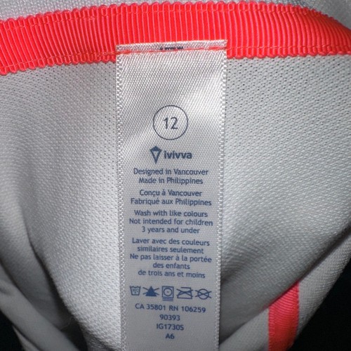 Ivivva by Lululemon Tee-riffic Tank Top Sleeveless Athletic White Pink Trim 12 - Picture 5 of 5
