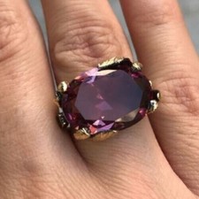 Simulated Alexandrite 925 Sterling Silver Color Change Gemstone Ring