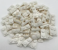 Lego 100 New White 1 x 2 Dot Plates Pieces Parts
