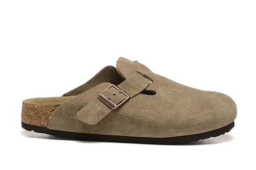 Birkenstock Boston Taupe Suede Clogs Soft Footbed Flat Casual Men's Shoes Wide - Picture 8 of 8