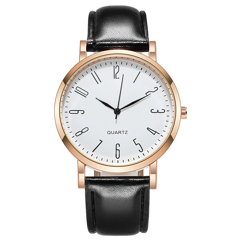 Fashion Mens Watches Sports Wrist Boys Army Leather Strap Quartz Cheap Men Watch