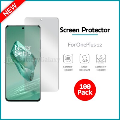 100-Pack LCD Ultra Clear HD Screen Shield Protector for Android Phone OnePlus 12