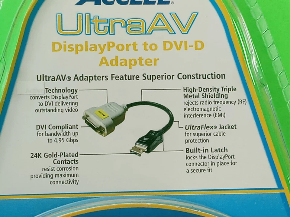 Accell UltraAV  DisplayPort to DVI Single-Link Adapter 24K Gold Plated - Image 2 of 4