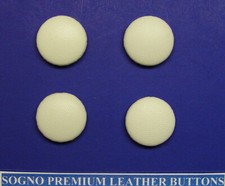 Set of 4 MADE IN USA Off-white (light ivory) leather covered jacket buttons NEW