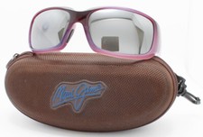EUC Maui Jim Blue Water MJ 236 28B Purple Stripe Women's Wrap Sunglasses Italy