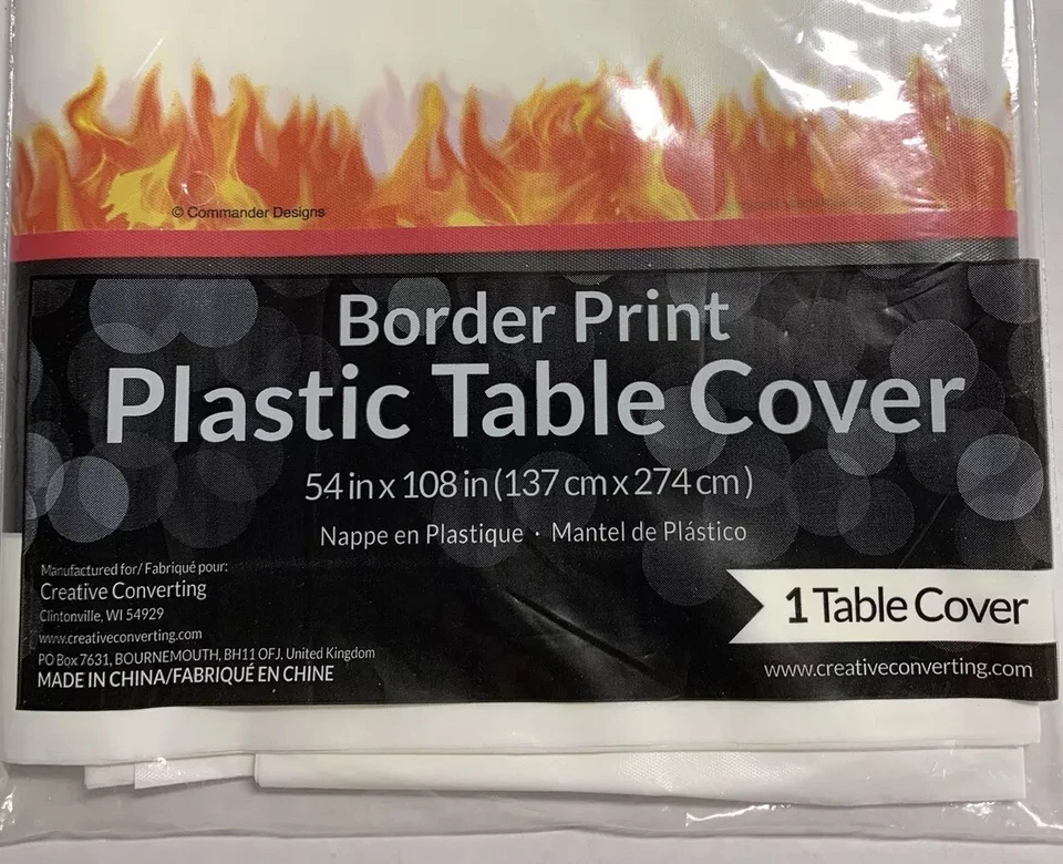 Fire Fighter Firefighter Watch Dept Plastic Tablecloth Tablecover Birthday Logo - Image 4 of 4